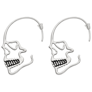 Preview: Ohrhänger Totenkopf Totenschädel Edelstahl geschwärzt Ohrringe