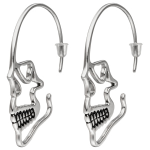 Preview: Ohrhänger Totenkopf Totenschädel Edelstahl geschwärzt Ohrringe