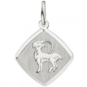 Anhänger Sternzeichen Steinbock 925 Sterling Silber matt Sternzeichenanhänger