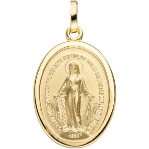 Anhänger Milagrosa oval 333 Gold Gelbgold matt mattiert Goldanhänger