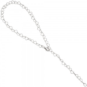 Fußkettchen Fußkette Herz 925 Sterling Silber 27 cm variabel verkürzbar