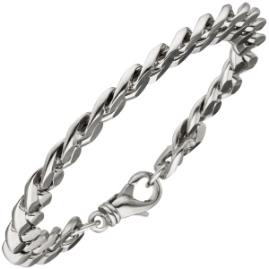 Preview: Panzerarmband 925 Sterling Silber diamantiert 23 cm Armband Silberarmband