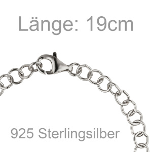 Rundankerarmband 925 Sterling Silber 19 cm Armband Silberarmband Ankerarmband