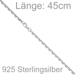 Ankerkette 925 Silber diamantiert 3,4 mm 45 cm Kette Halskette Silberkette