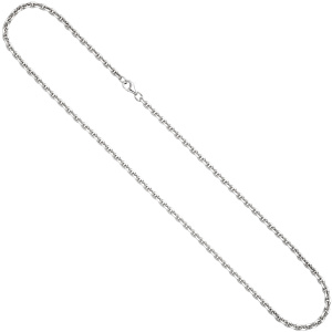 Preview: Ankerkette 925 Silber diamantiert 3,4 mm 50 cm Kette Halskette Silberkette