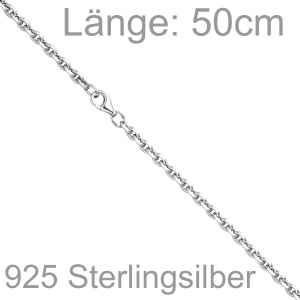 Ankerkette 925 Silber diamantiert 3,4 mm 50 cm Kette Halskette Silberkette
