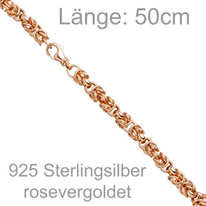 Collier Halskette 925 Sterling Silber rotgold vergoldet 50 cm Kette