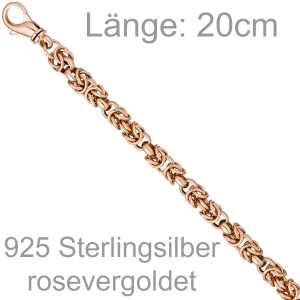 Armband 925 Sterling Silber rotgold vergoldet 20 cm