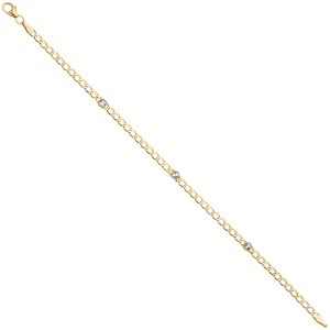 Armband 333 Gold Gelbgold 3 Blautopase hellblau blau 19 cm Goldarmband Karabiner