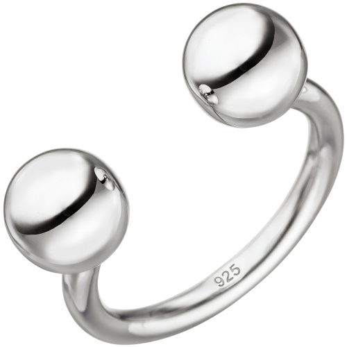 Damen Ring Kugel Kugeln 925 Sterling Silber Silberring Kugelring offen
