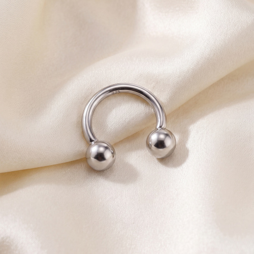Preview: Damen Ring Kugel Kugeln 925 Sterling Silber Silberring Kugelring offen