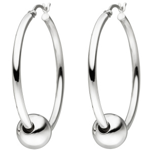 Creolen mit Kugeln 925 Sterling Silber Ohrringe Silbercreolen Silberohrringe