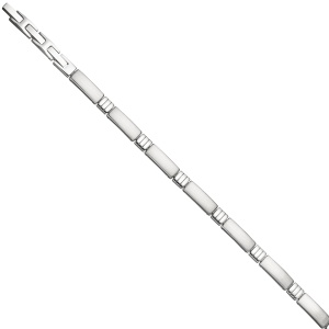 Armband aus Edelstahl teil matt 21 cm mit Klappverschluss