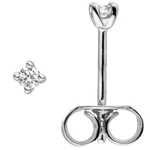 Ohrstecker 585 Gold Weißgold 2 Diamanten Brillanten Ohrringe Diamantohrstecker