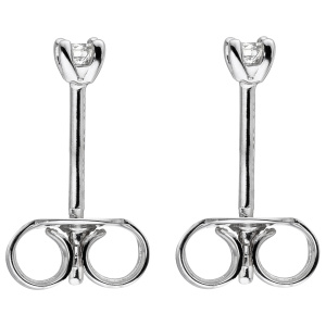 Ohrstecker 585 Gold Weißgold 2 Diamanten Brillanten Ohrringe Diamantohrstecker