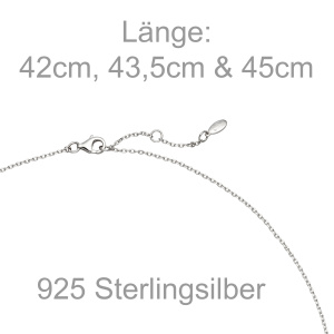 Preview: Collier Kette mit Anhänger 925 Sterling Silber 3 Zirkonia rosa 45 cm Kette