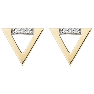 Ohrstecker Dreieck 585 Gold Gelbgold 6 Diamanten Brillanten 0,02ct. Ohrrringe