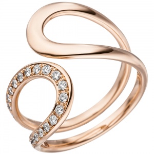 Damen Ring 585 Gold Rotgold 21 Diamanten Brillanten Rotgoldring Diamantring