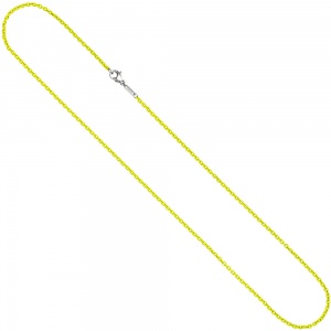 Rundankerkette Edelstahl gelb lackiert 42 cm Kette Halskette Karabiner