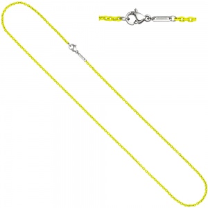 Rundankerkette Edelstahl gelb lackiert 50 cm Kette Halskette Karabiner