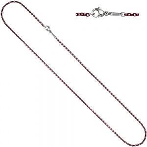Rundankerkette Edelstahl weinrot lackiert 42 cm Kette Halskette Karabiner