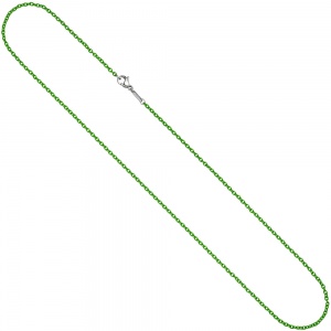 Rundankerkette Edelstahl grün lackiert 45 cm Kette Halskette Karabiner