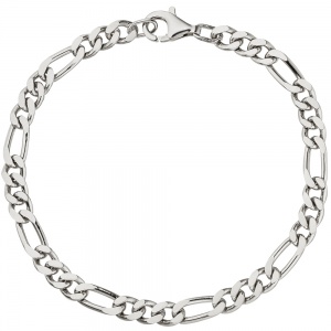 Figaroarmband 925 Sterling Silber diamantiert 21 cm Armband Silberarmband