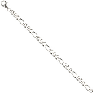 Figaroarmband 925 Sterling Silber diamantiert 21 cm Armband Silberarmband