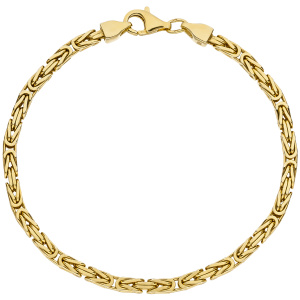 Preview: Königsarmband 925 Sterling Silber gold vergoldet diamantiert 21 cm Armband