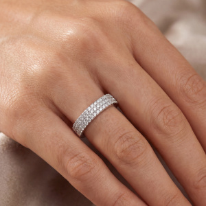 Preview: Damen Ring 925 Sterling Silber 69 Zirkonia Silberring
