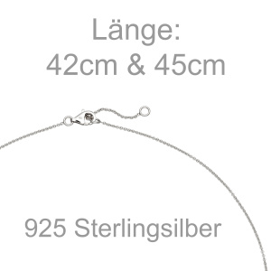 Collier Halskette Herzen 925 Sterling Silber 21 Zirkonia 45 cm Kette Silberkette