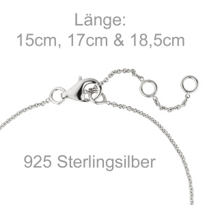 Armband Herz Herzen 925 Sterling Silber 21 Zirkonia 18,5 cm Silberarmband