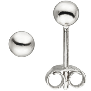 Ohrstecker Kugel 4 mm 925 Sterling Silber Ohrringe Kugelohrstecker