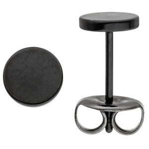 Ohrstecker Studs 6 mm aus Edelstahl schwarz beschichtet Ohrringe