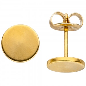 Ohrstecker Studs 8 mm aus Edelstahl gold farben beschichtet Ohrringe