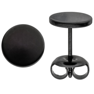 Ohrstecker Studs 8 mm aus Edelstahl schwarz beschichtet Ohrringe
