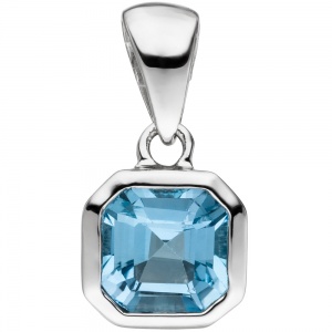 Anhänger 925 Sterling Silber 1 Blautopas hellblau blau Silberanhänger