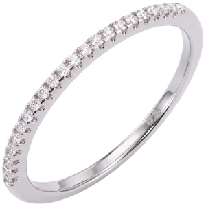 Damen Ring schmal 925 Sterling Silber mit 21 Zirkonia Silberring