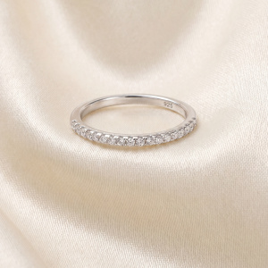 Preview: Damen Ring schmal 925 Sterling Silber mit 21 Zirkonia Silberring