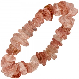 Armband Erdbeerquarz rosa 19 cm Quarzarmband Edelsteinarmband elastisch