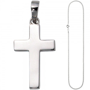 Anhänger Kreuz 925 Silber Kreuzanhänger Silberkreuz mit Kette 60 cm