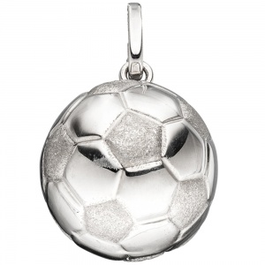 Kinder Anhänger Fußball 925 Silber Fußballanhänger mit Kette 38 cm