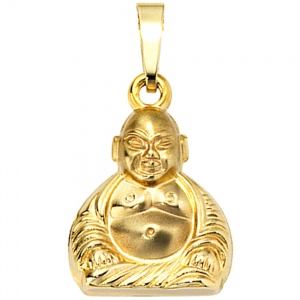 Anhänger Buddha 333 Gold Gelbgold mit Kette 50 cm