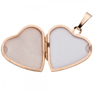 Medaillon Herz Anhänger zum Öffnen 925 Silber rosegold vergoldet mit Kette 45 cm
