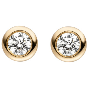 Ohrstecker 585 Gold Gelbgold 2 Diamanten Brillanten Ohrringe Diamantohrstecker