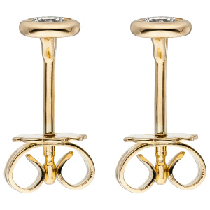 Ohrstecker 585 Gold Gelbgold 2 Diamanten Brillanten Ohrringe Diamantohrstecker