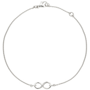 Armband Unendlichkeit 925 Sterling Silber 7 Zirkonia 19,5 cm Silberarmband