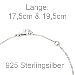 Armband Unendlichkeit 925 Sterling Silber 7 Zirkonia 19,5 cm Silberarmband