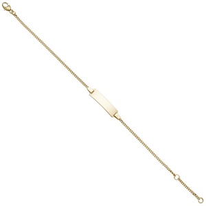 Schildband 333 Gold Gelbgold 18 cm Baby Kinder Gravur ID Armband