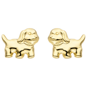 Preview: Ohrstecker Hund 333 Gold Gelbgold Ohrringe Goldohrringe Hundeohrringe